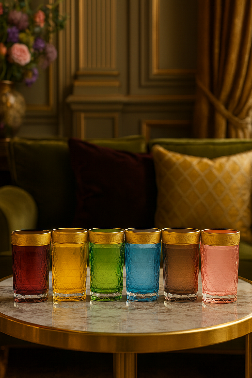 {{ vendor }} Kaleidoria Tumbler Set — 6-Piece — handcrafted luxury glassware