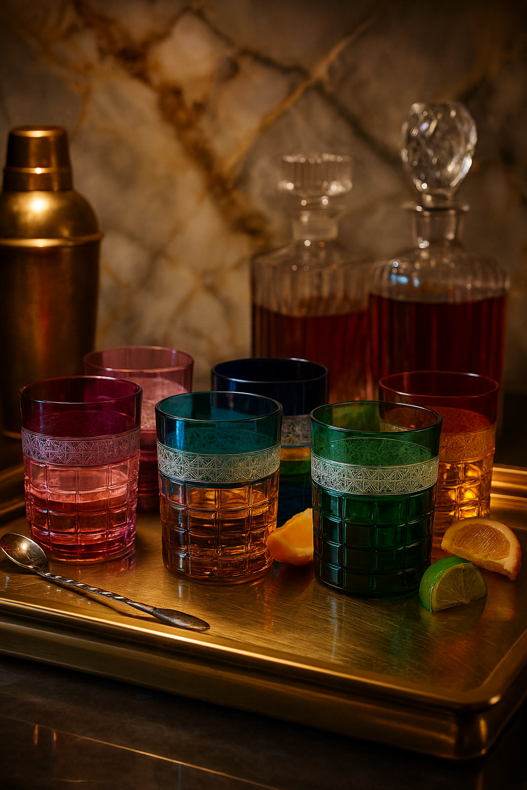 {{ vendor }} Prismora Tumbler — 6-Piece Color Set — handcrafted luxury glassware