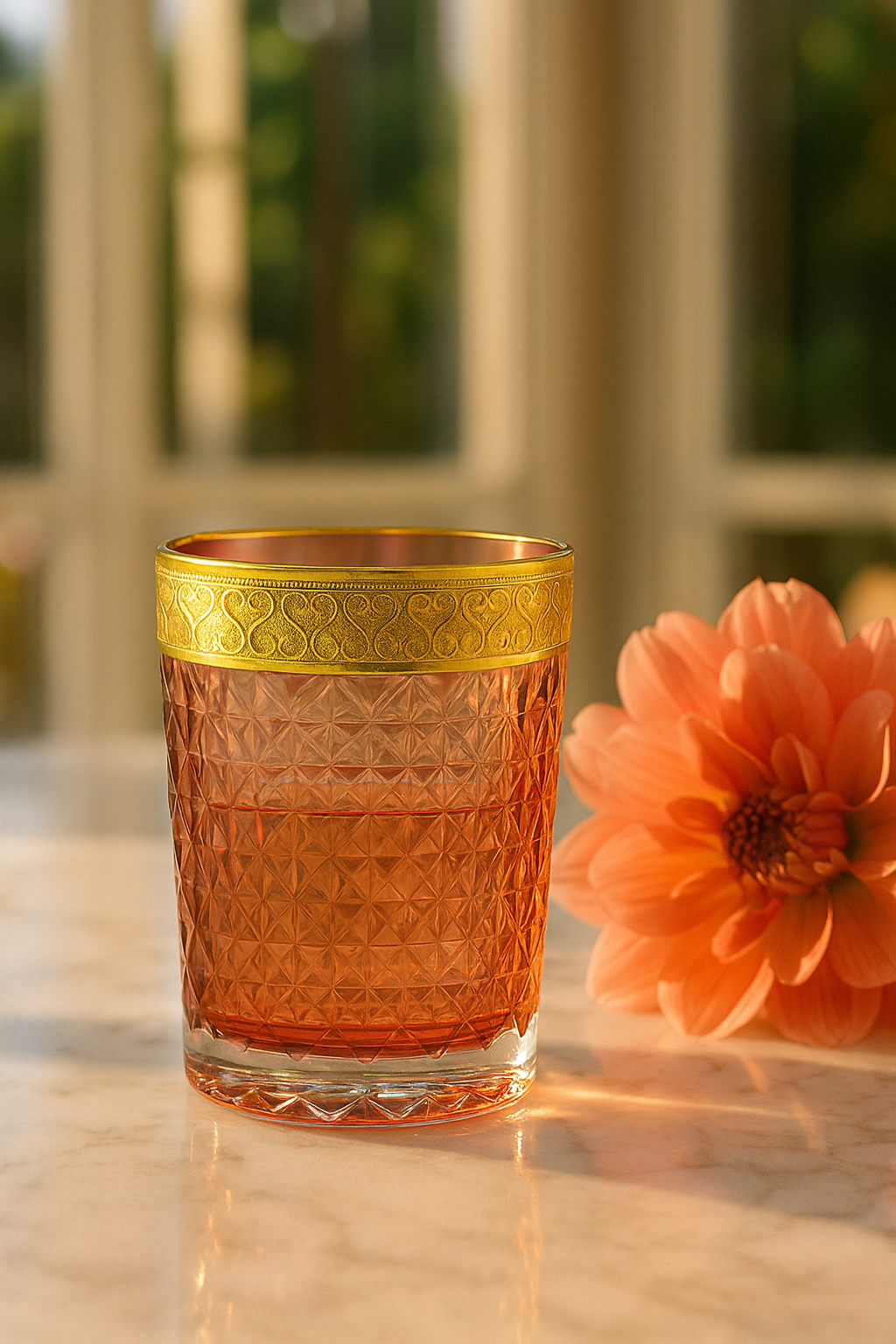 {{ vendor }} Kaleidoria Tumbler (Candied Coral) — handcrafted luxury glassware