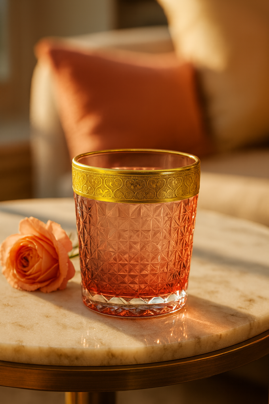 {{ vendor }} Kaleidoria Tumbler (Candied Coral) — handcrafted luxury glassware