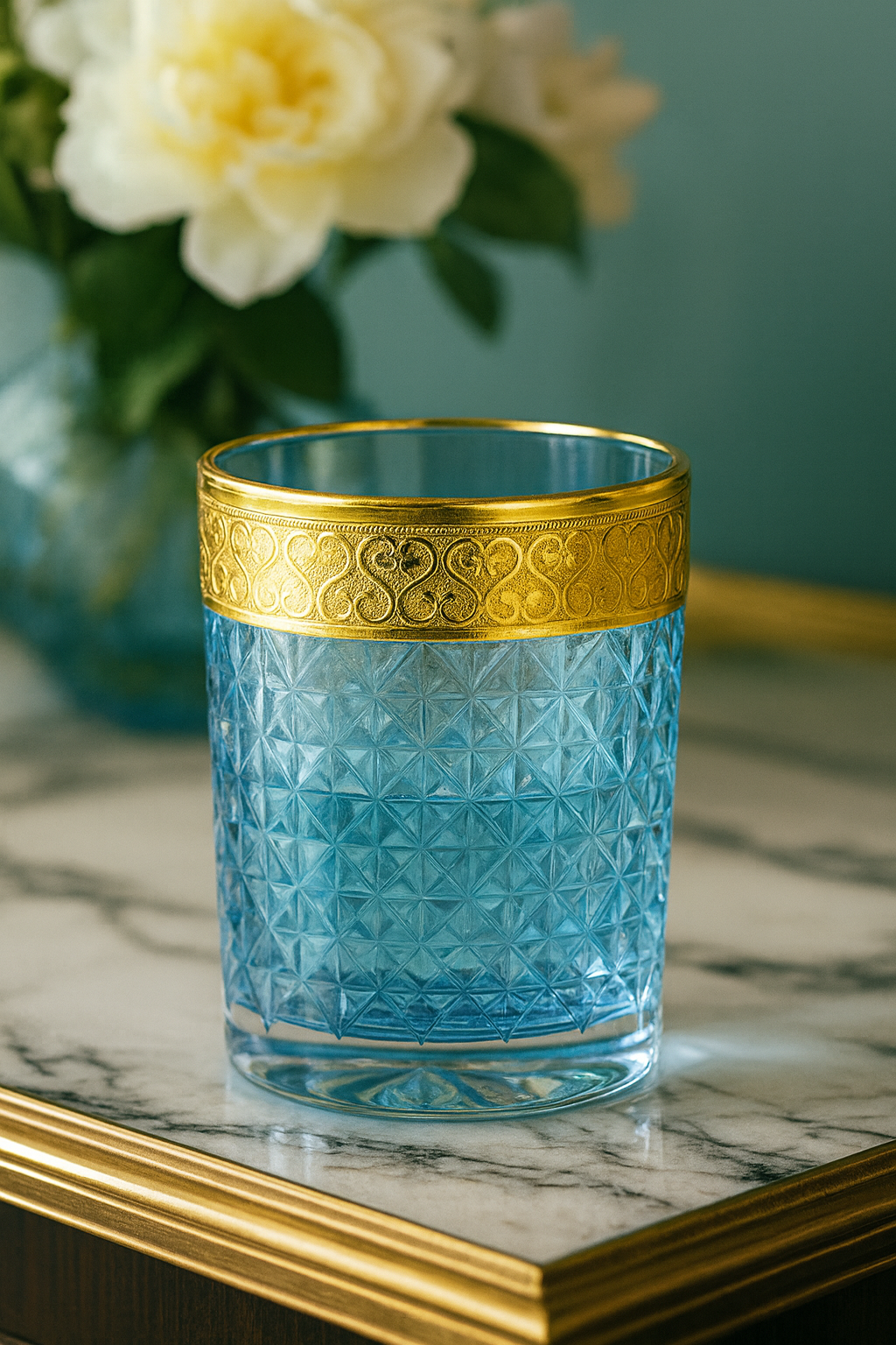 {{ vendor }} Kaleidoria Tumbler (Celeste Blue) — handcrafted luxury glassware