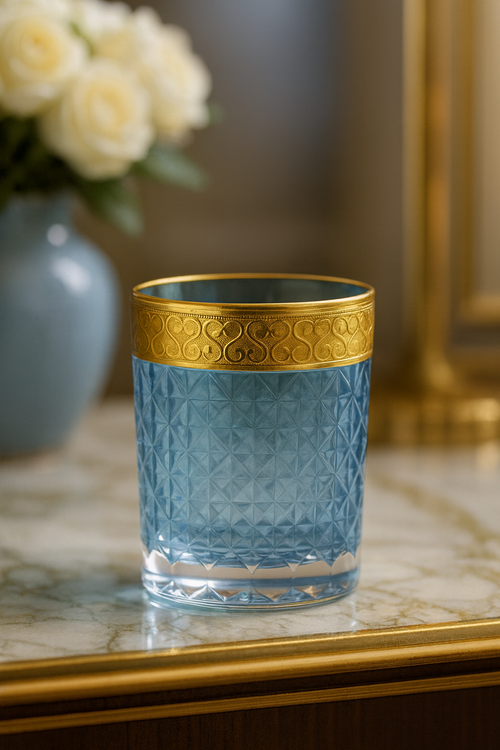 {{ vendor }} Kaleidoria Tumbler (Celeste Blue) — handcrafted luxury glassware