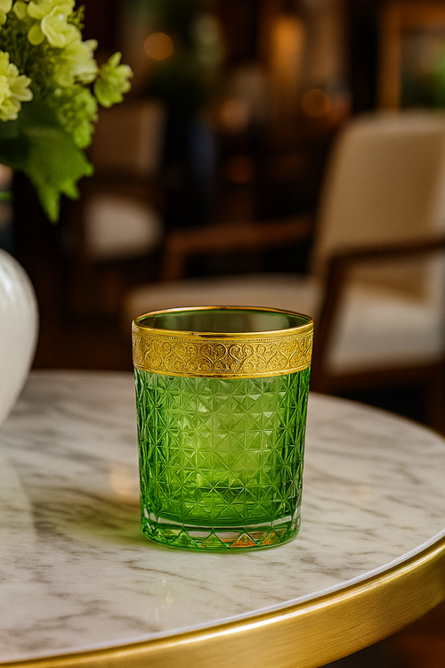{{ vendor }} Kaleidoria Tumbler (Spring Peridot) — handcrafted luxury glassware