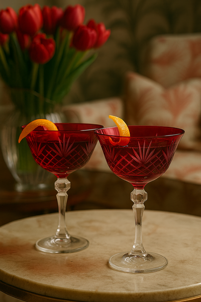 {{ vendor }} Veyra Coupe (Crimson Red) — handcrafted luxury glassware
