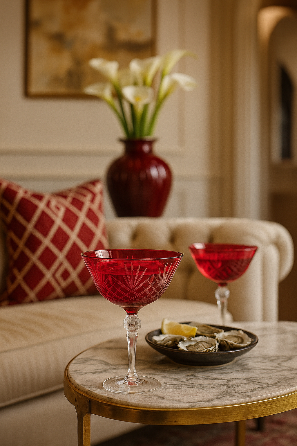 {{ vendor }} Veyra Coupe (Crimson Red) — handcrafted luxury glassware