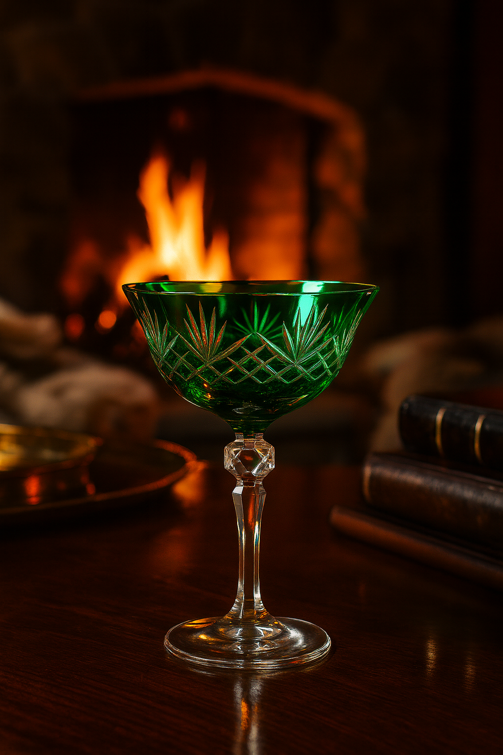 {{ vendor }} Veyra Coupe (Sylvan Emerald) — handcrafted luxury glassware