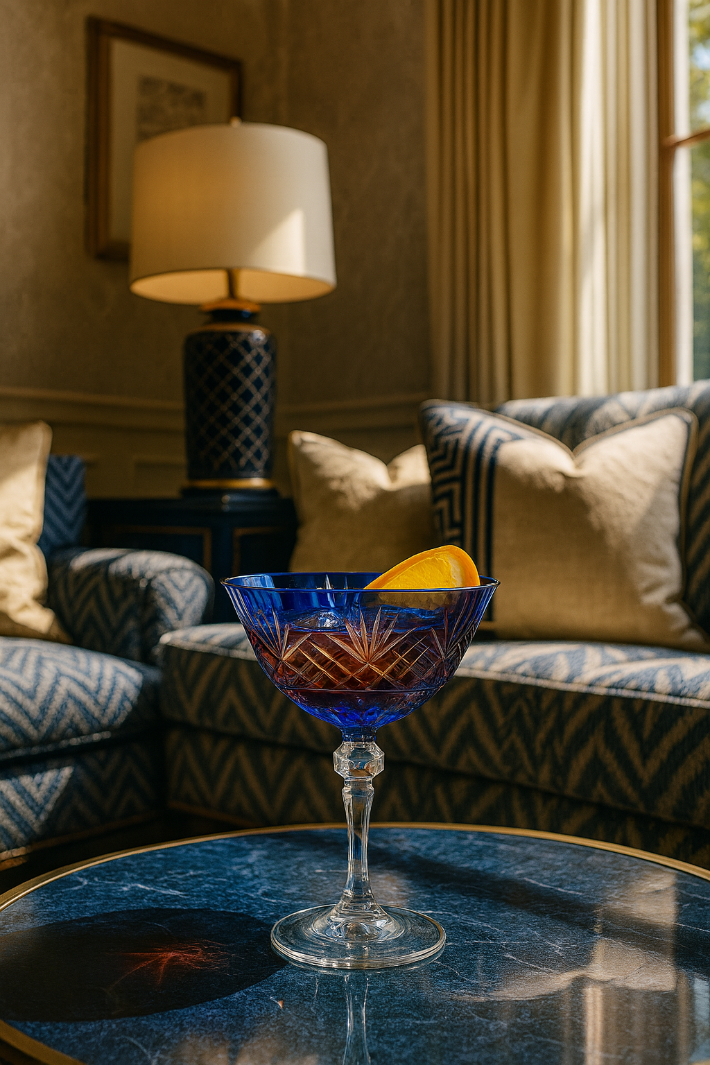 {{ vendor }} Veyra Coupe (Midnight Sapphire) — handcrafted luxury glassware