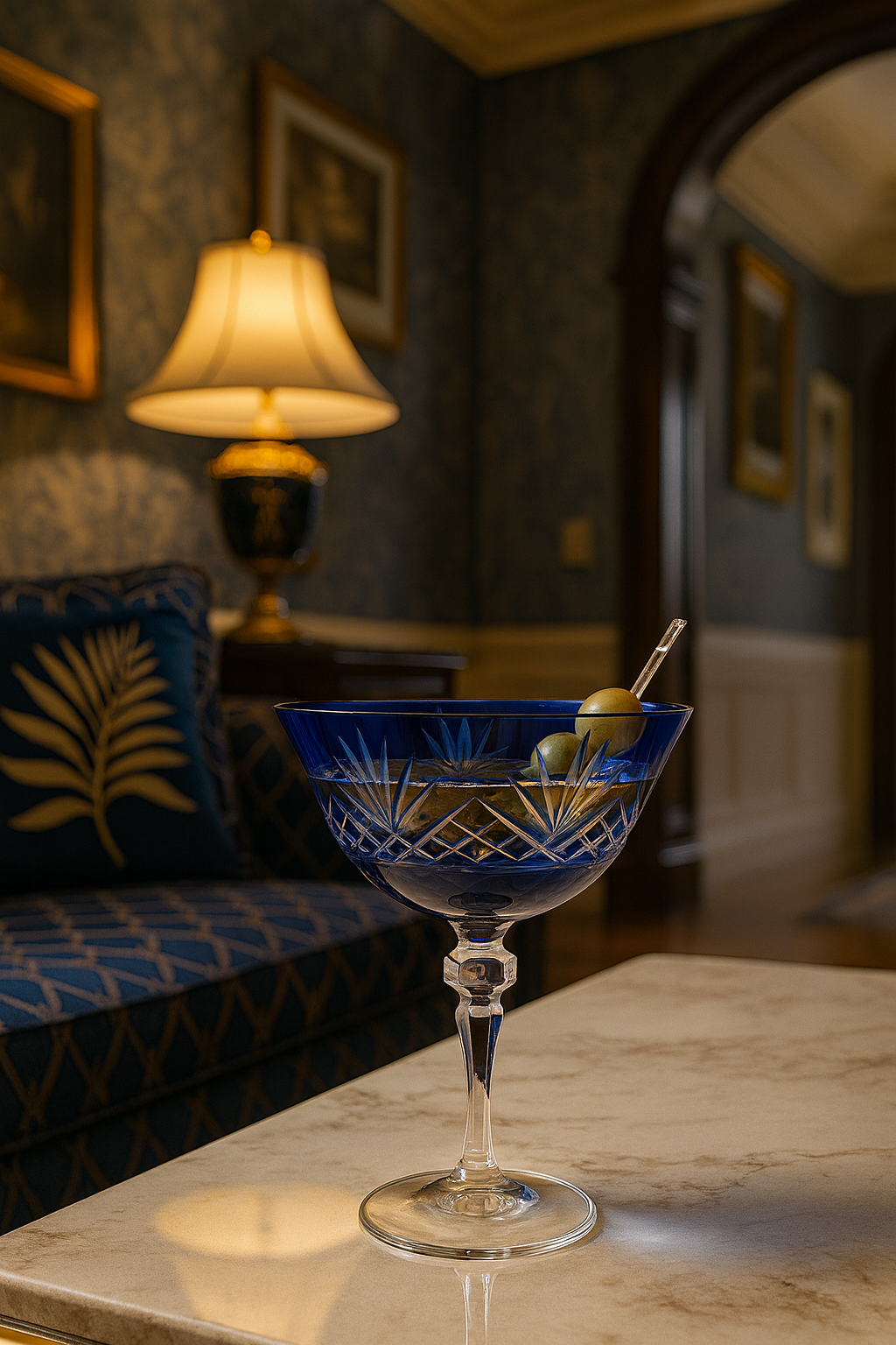 {{ vendor }} Veyra Coupe (Midnight Sapphire) — handcrafted luxury glassware