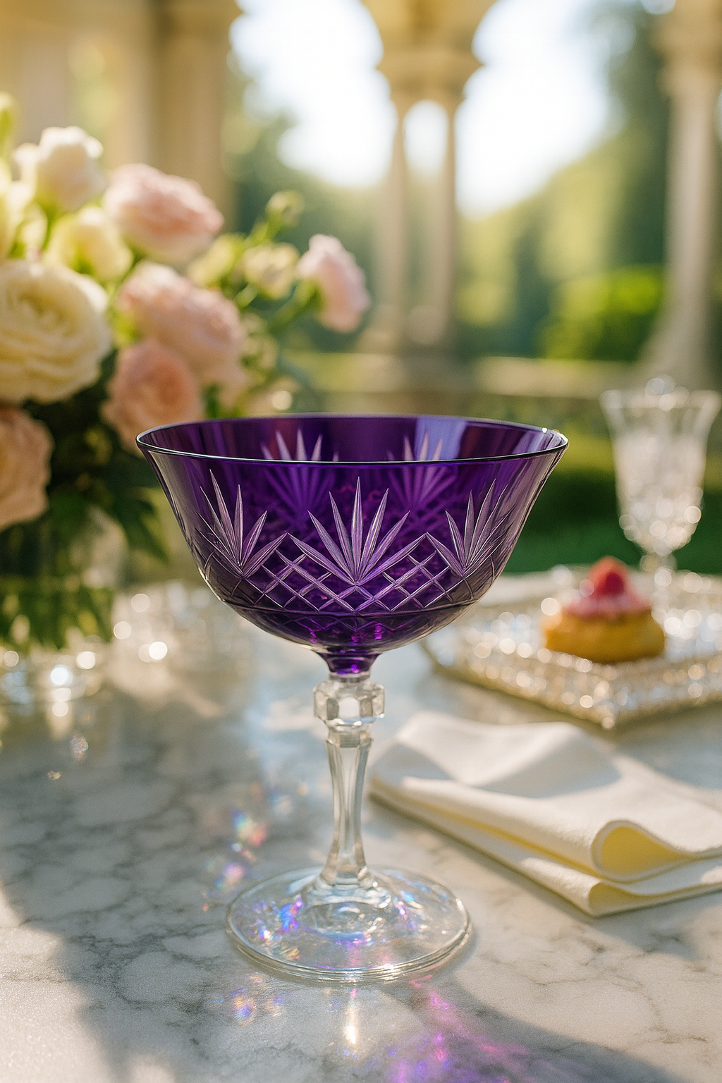 {{ vendor }} Veyra Coupe (Regal Violet) — handcrafted luxury glassware