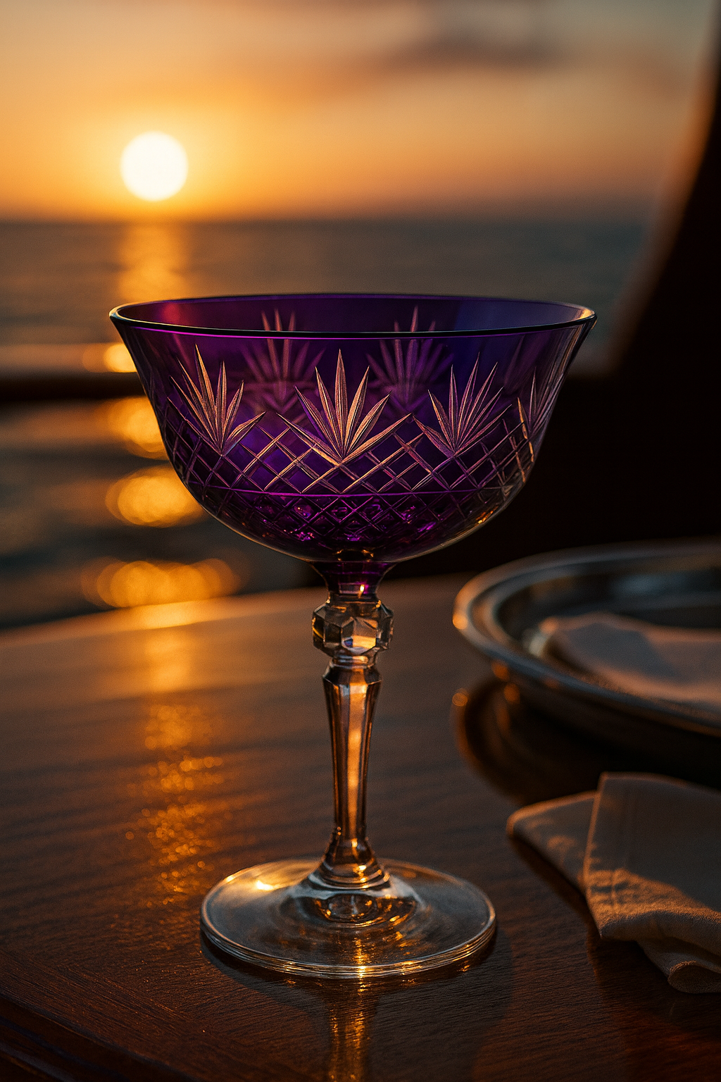 {{ vendor }} Veyra Coupe (Regal Violet) — handcrafted luxury glassware