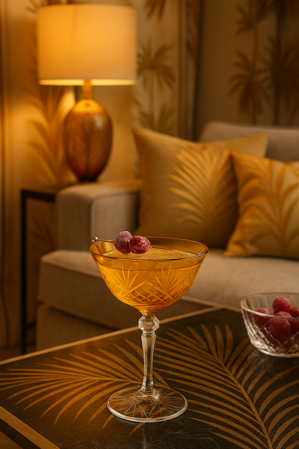 {{ vendor }} Veyra Coupe (Sunlit Amber) — handcrafted luxury glassware