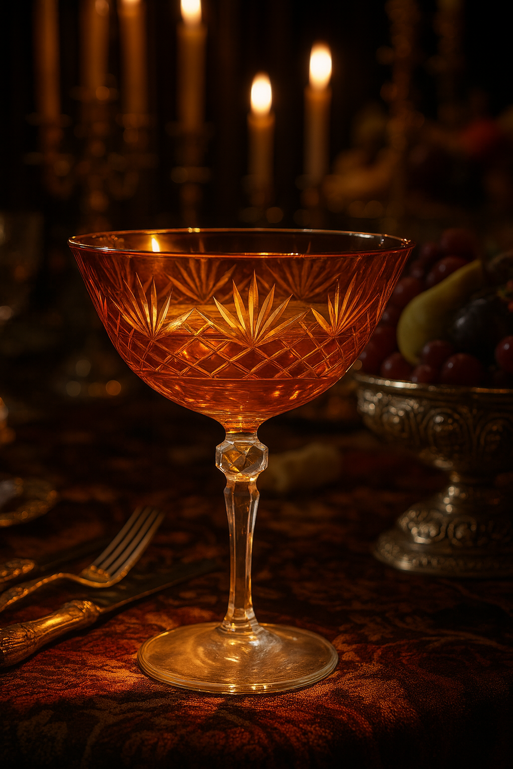 {{ vendor }} Veyra Coupe (Sunlit Amber) — handcrafted luxury glassware