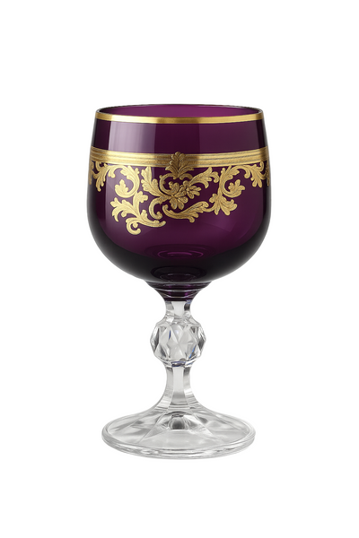{{ vendor }} Roccaré Cordial Goblet (Regal Violet) — handcrafted luxury glassware