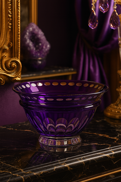 {{ vendor }} Lustria Centerpiece Bowl (Regal Violet) — handcrafted luxury glassware