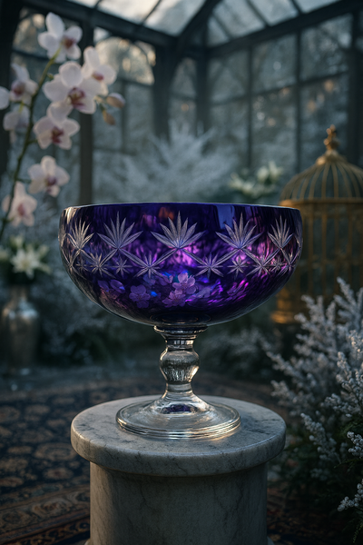 {{ vendor }} Coronet Pedestal Bowl (Regal Violet) — handcrafted luxury glassware