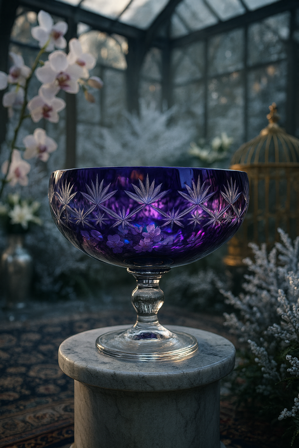 {{ vendor }} Coronet Pedestal Bowl (Regal Violet) — handcrafted luxury glassware