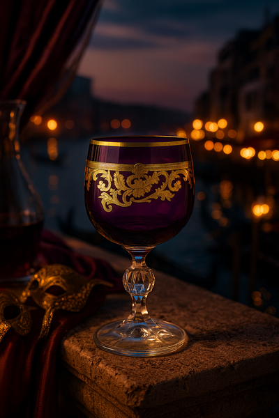 {{ vendor }} Roccaré Cordial Goblet (Regal Violet) — handcrafted luxury glassware