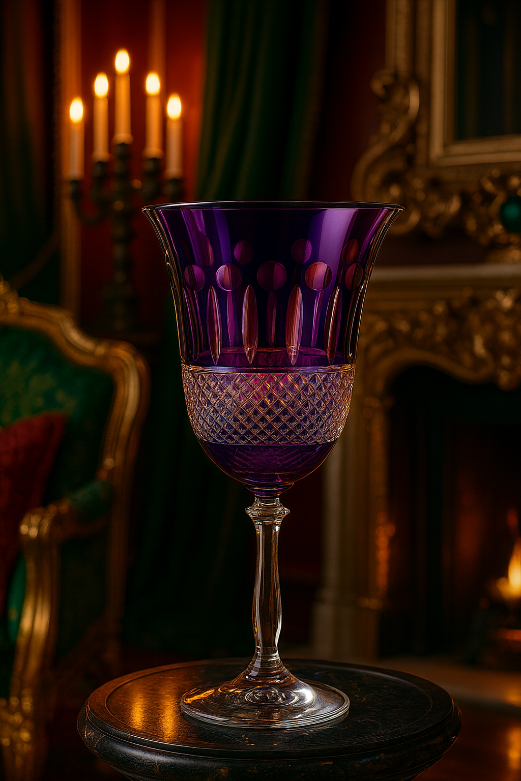 {{ vendor }} Radiara Goblet (Regal Violet) — handcrafted luxury glassware