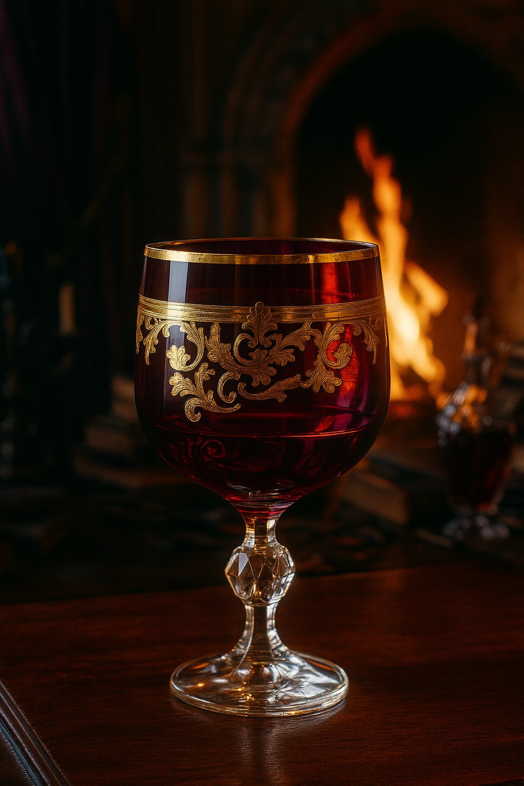 {{ vendor }} Roccaré Cordial Goblet (Regal Violet) — handcrafted luxury glassware