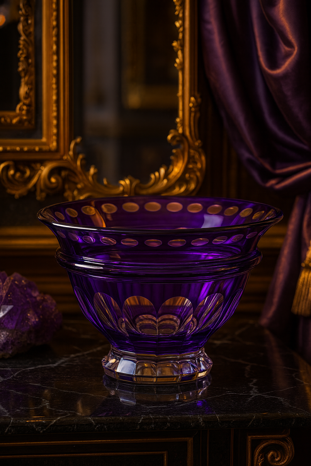 {{ vendor }} Lustria Centerpiece Bowl (Regal Violet) — handcrafted luxury glassware