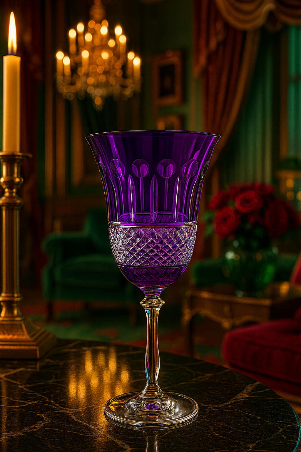 {{ vendor }} Radiara Goblet (Regal Violet) — handcrafted luxury glassware