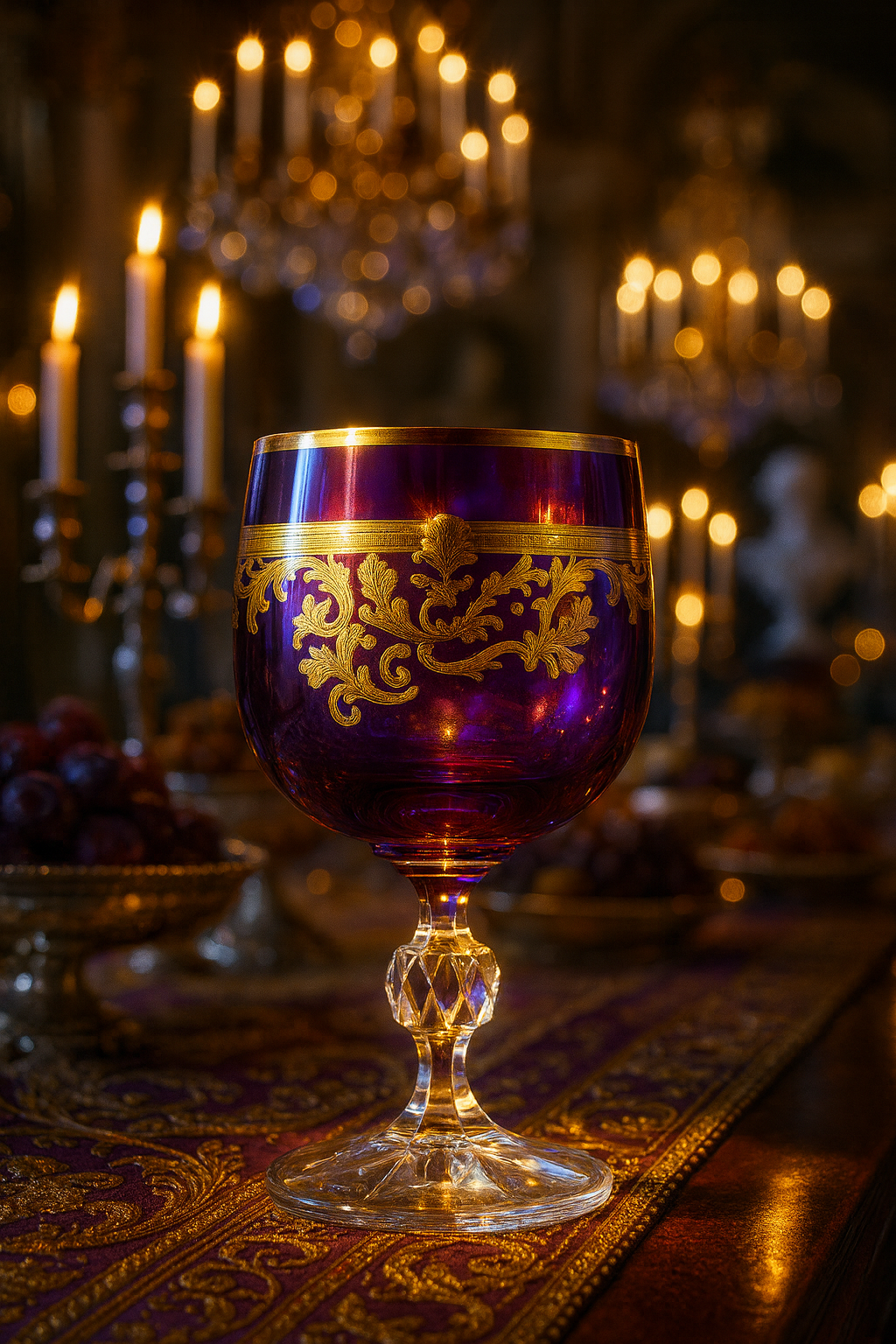 {{ vendor }} Roccaré Cordial Goblet (Regal Violet) — handcrafted luxury glassware