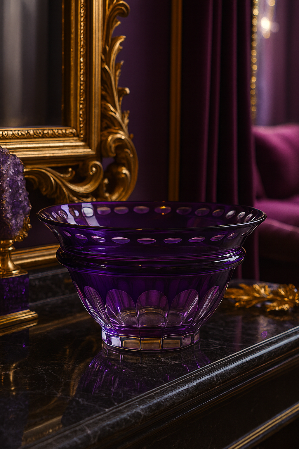 {{ vendor }} Lustria Centerpiece Bowl (Regal Violet) — handcrafted luxury glassware