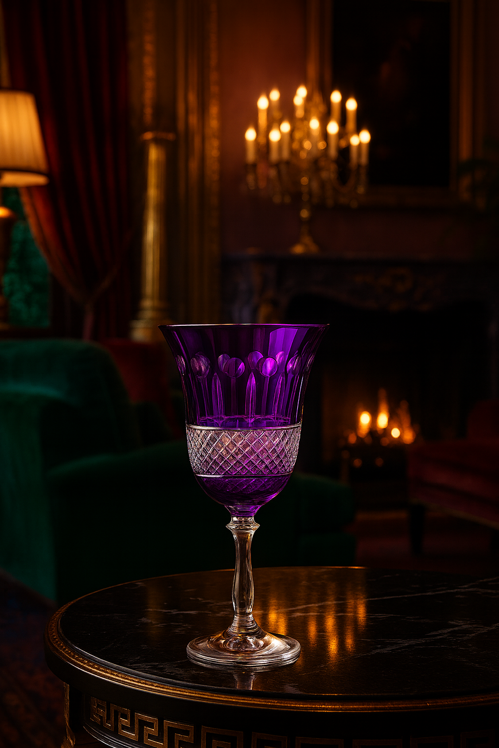 {{ vendor }} Radiara Goblet (Regal Violet) — handcrafted luxury glassware