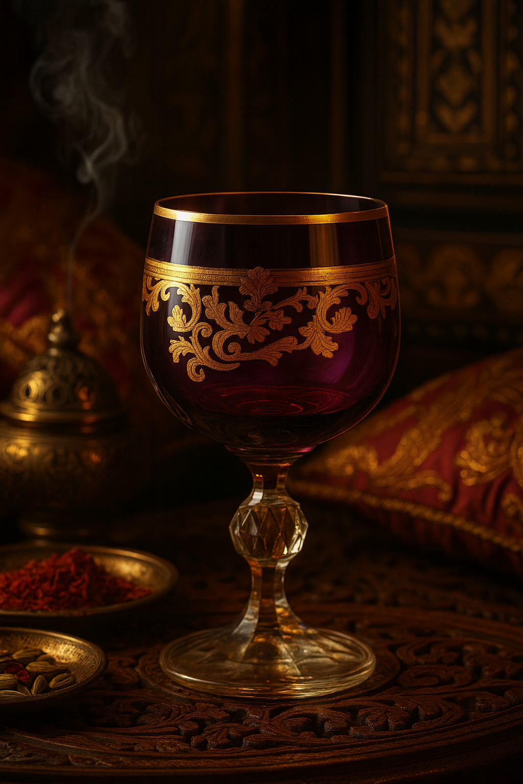 {{ vendor }} Roccaré Cordial Goblet (Regal Violet) — handcrafted luxury glassware