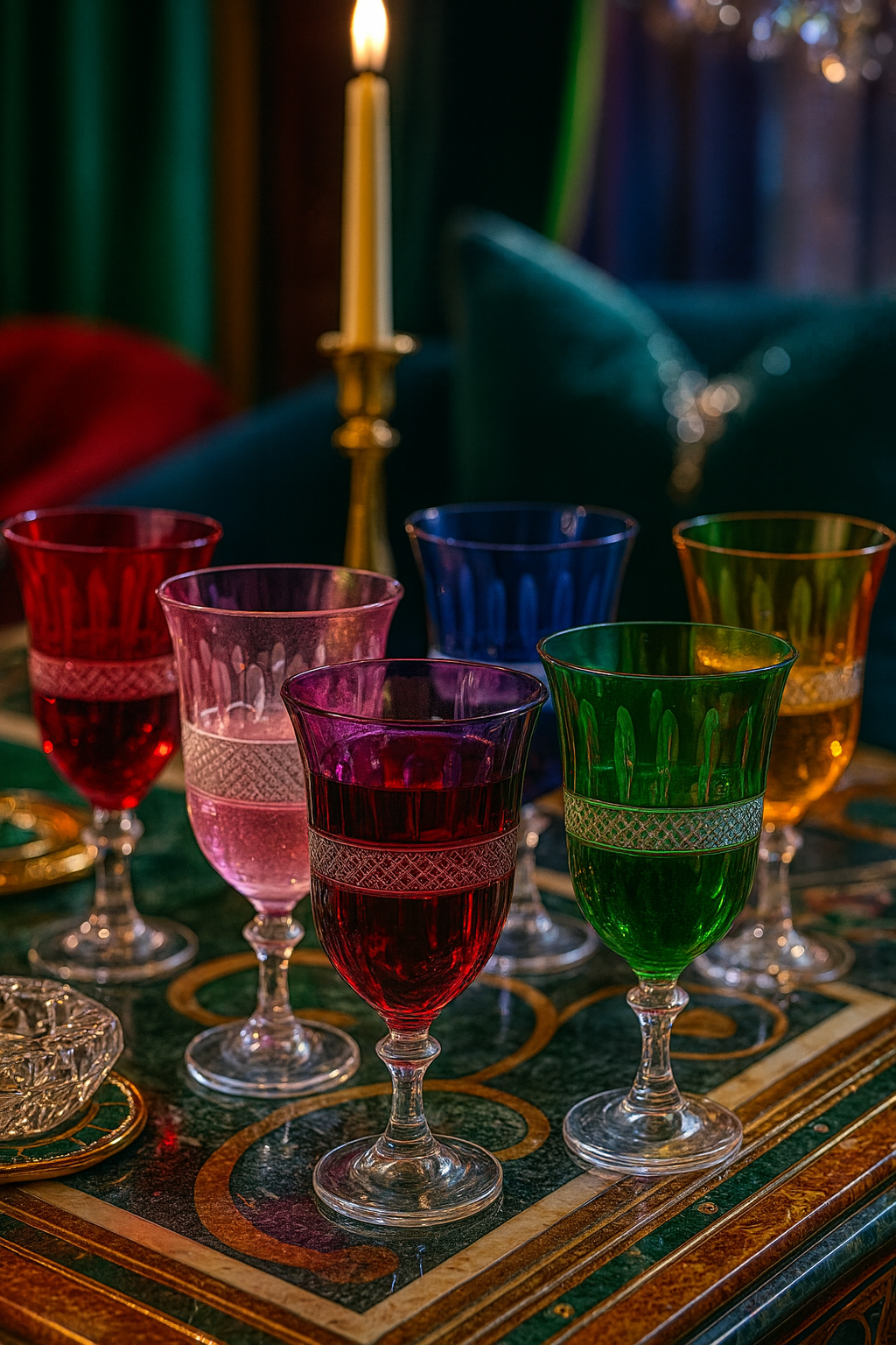 {{ vendor }} Radiara Water Goblet — 6-Piece Color Set — handcrafted luxury glassware