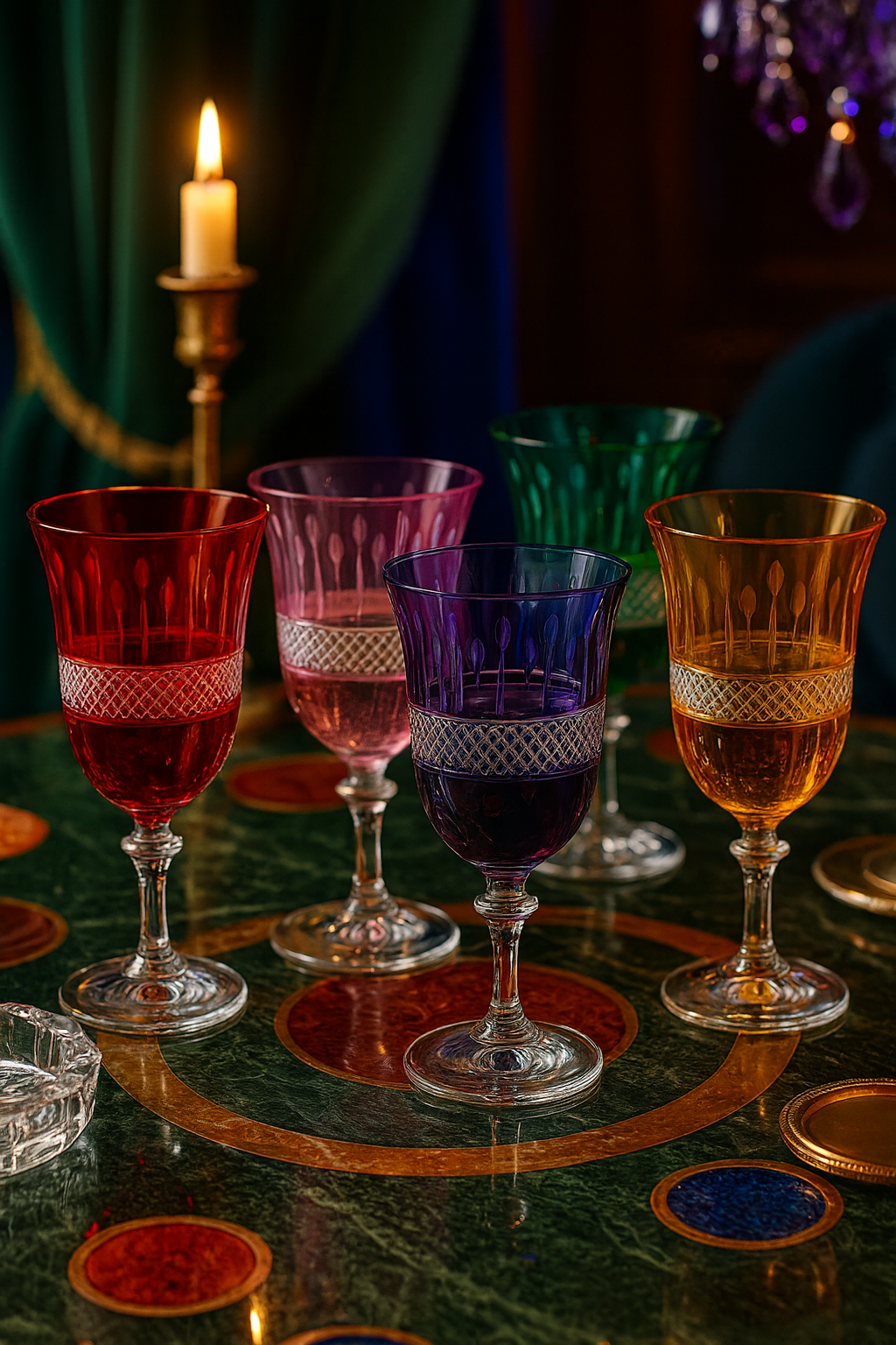 {{ vendor }} Radiara Water Goblet — 6-Piece Color Set — handcrafted luxury glassware