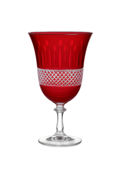 {{ vendor }} Radiara Water Goblet (Crimson Red) — handcrafted luxury glassware