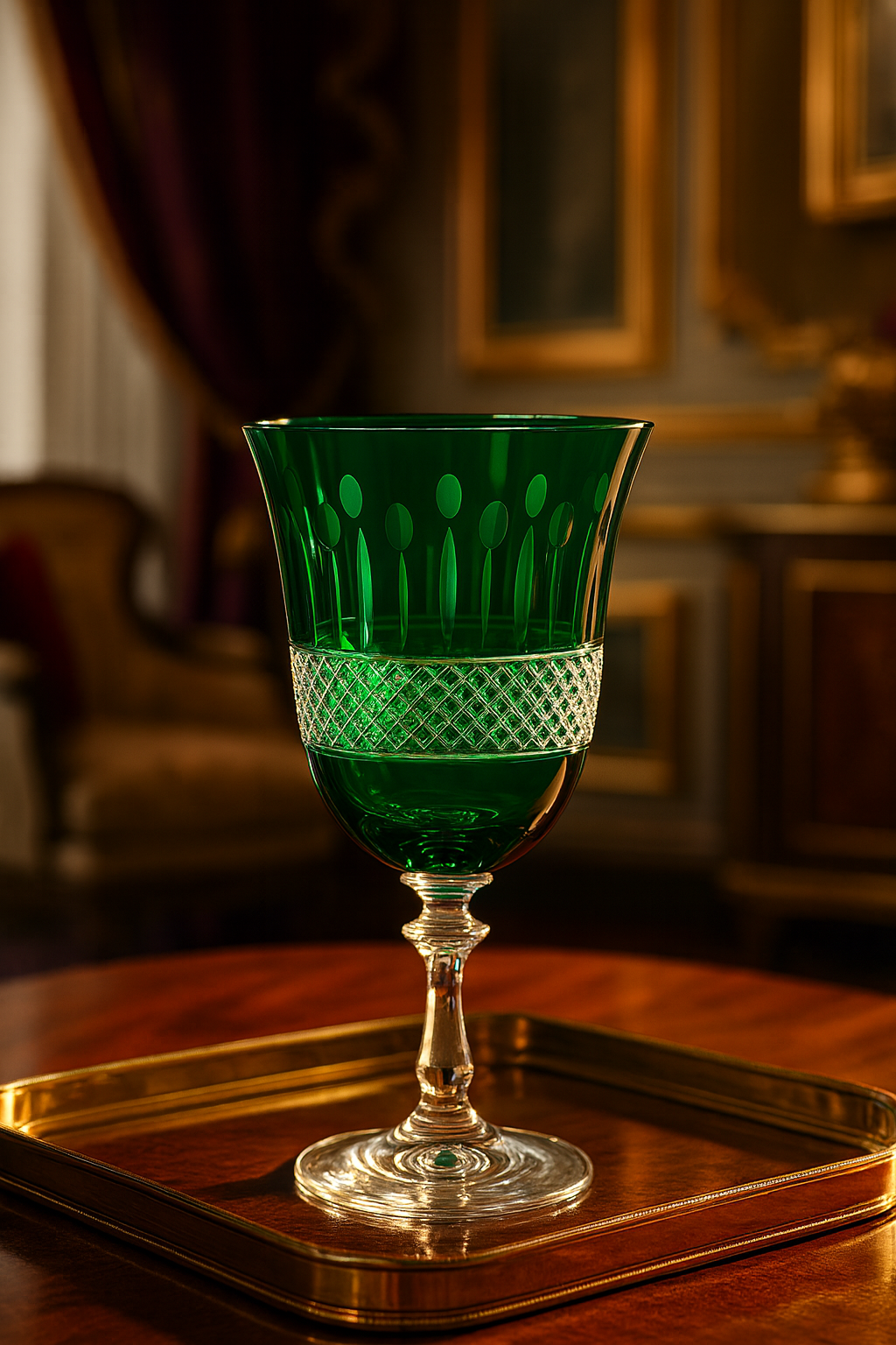 {{ vendor }} Radiara Water Goblet (Sylvan Emerald) — handcrafted luxury glassware
