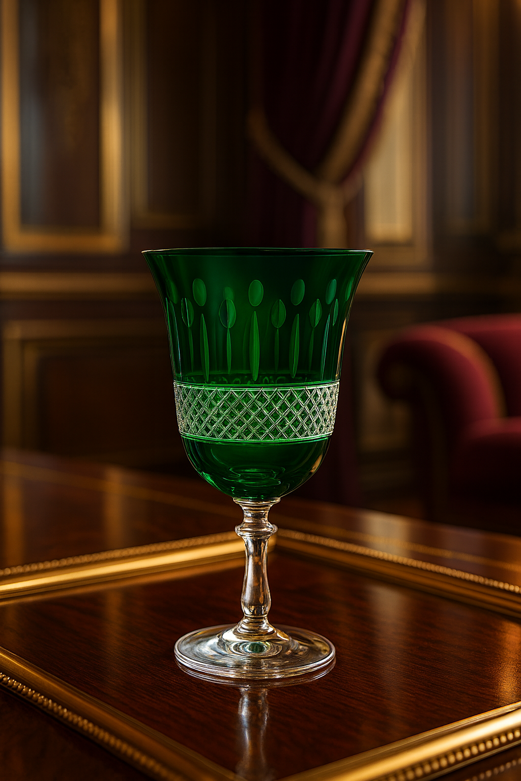 {{ vendor }} Radiara Water Goblet (Sylvan Emerald) — handcrafted luxury glassware
