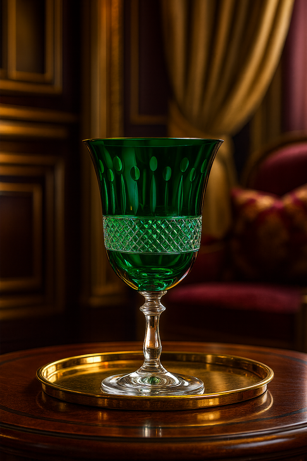 {{ vendor }} Radiara Water Goblet (Sylvan Emerald) — handcrafted luxury glassware