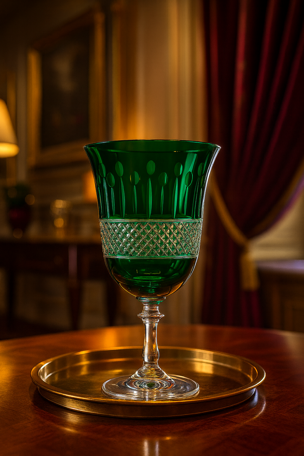 {{ vendor }} Radiara Water Goblet (Sylvan Emerald) — handcrafted luxury glassware