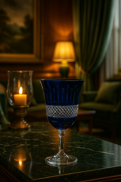 {{ vendor }} Radiara Water Goblet (Midnight Sapphire) — handcrafted luxury glassware