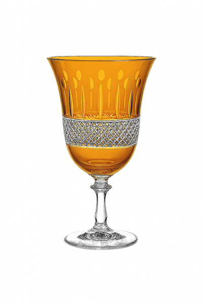 {{ vendor }} Radiara Water Goblet (Sunlit Amber) — handcrafted luxury glassware