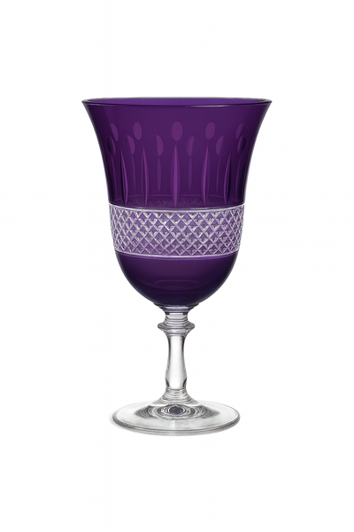 {{ vendor }} Radiara Water Goblet (Regal Violet) — handcrafted luxury glassware