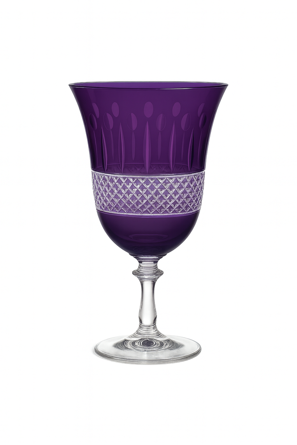 {{ vendor }} Radiara Water Goblet (Regal Violet) — handcrafted luxury glassware