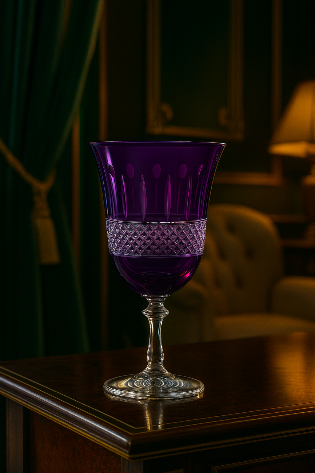{{ vendor }} Radiara Water Goblet (Regal Violet) — handcrafted luxury glassware