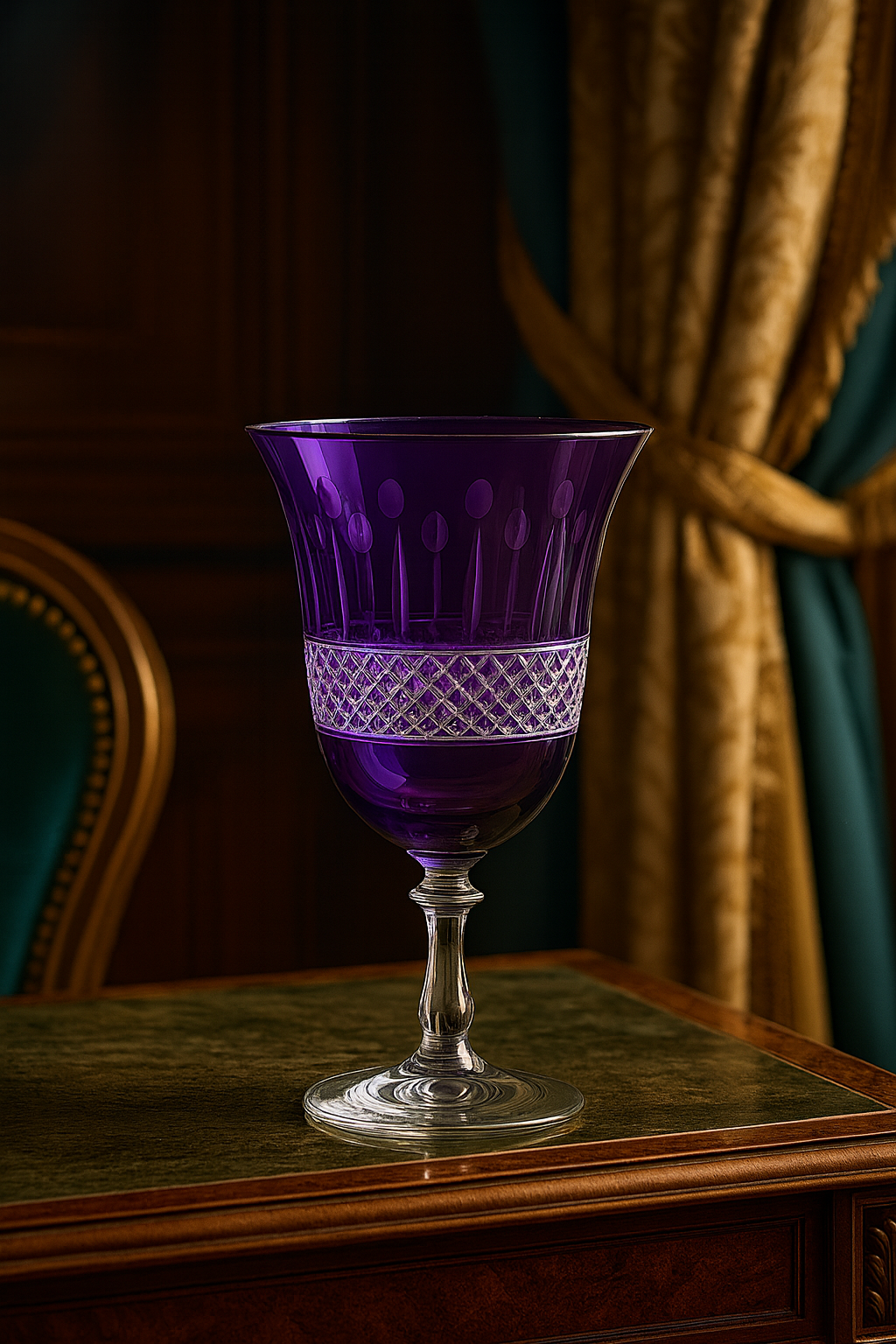 {{ vendor }} Radiara Water Goblet (Regal Violet) — handcrafted luxury glassware